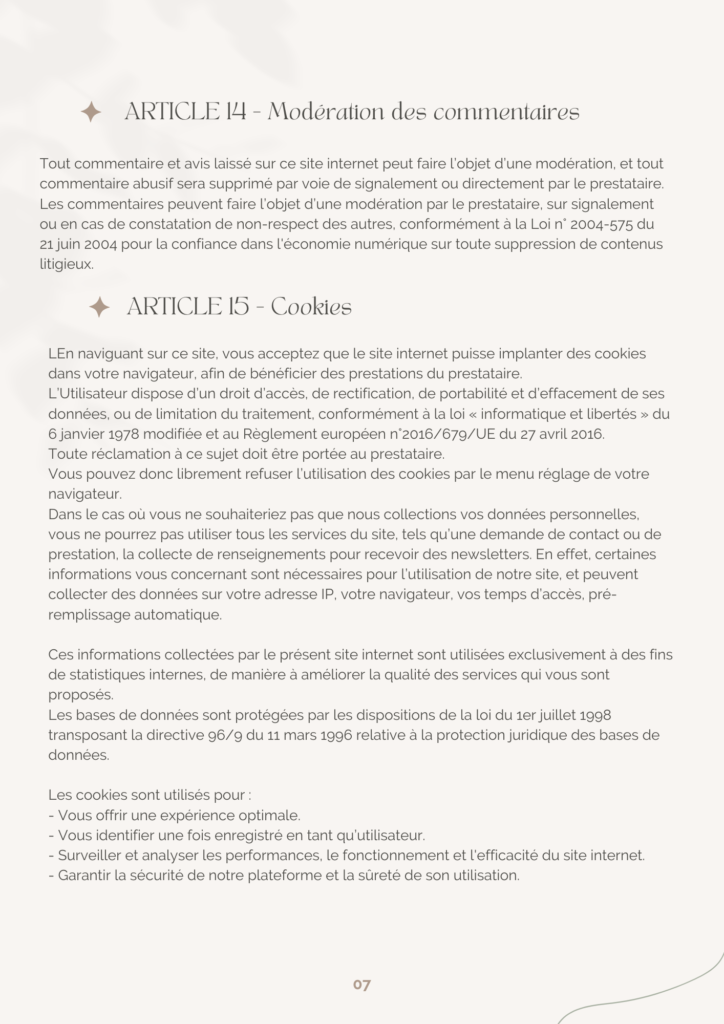 Politique de confidentialité Page 8